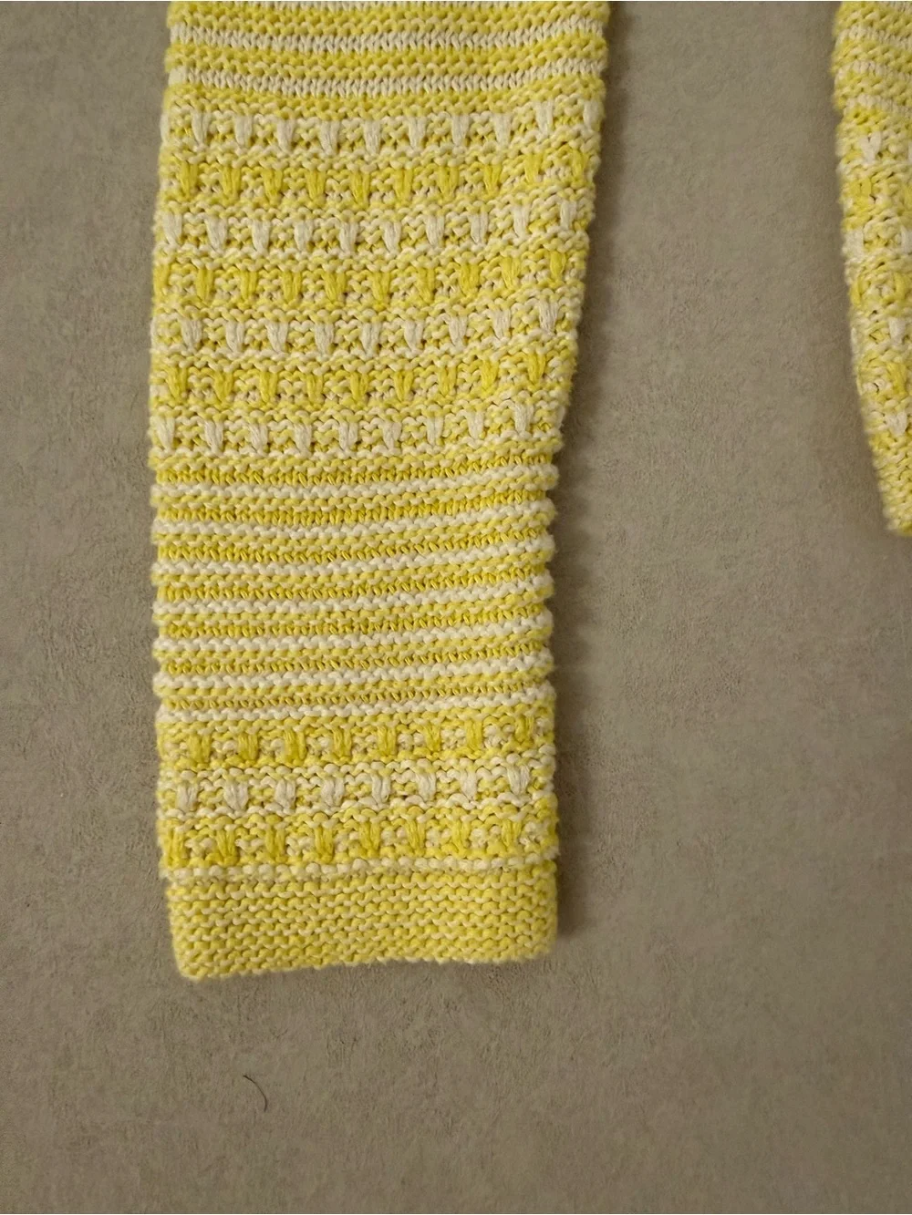 Trina Turk Yellow White Striped Cotton Knit Button-Front Cardigan Sweater Sz S